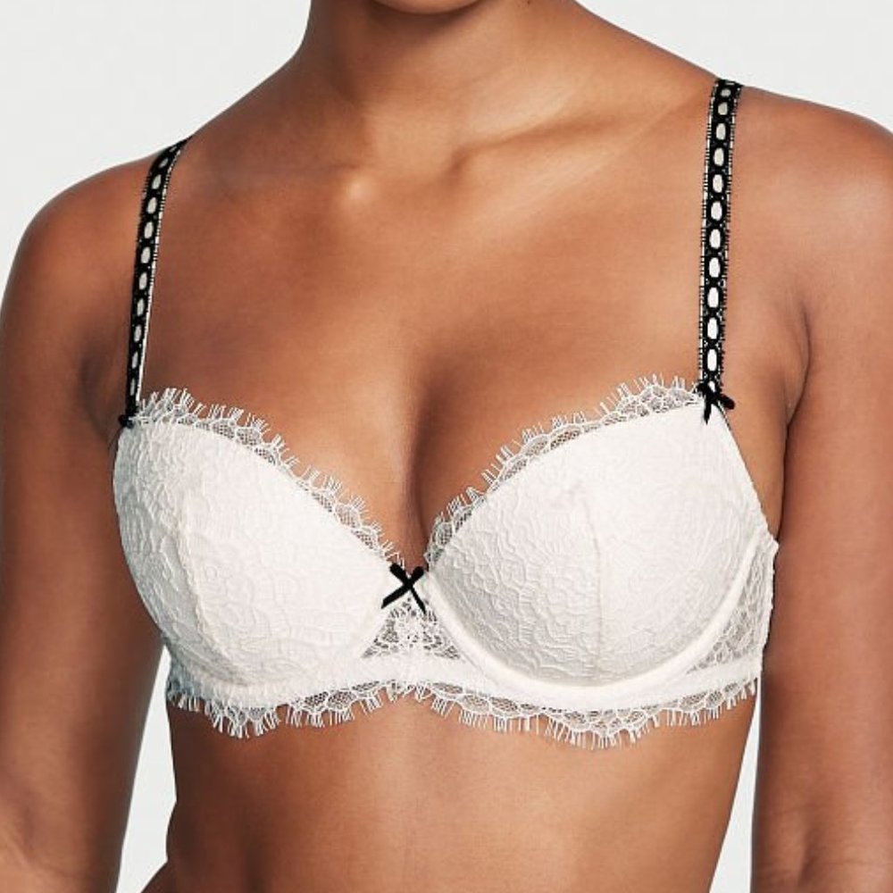 Lightly Lined Ribbon Slot Demi Bra